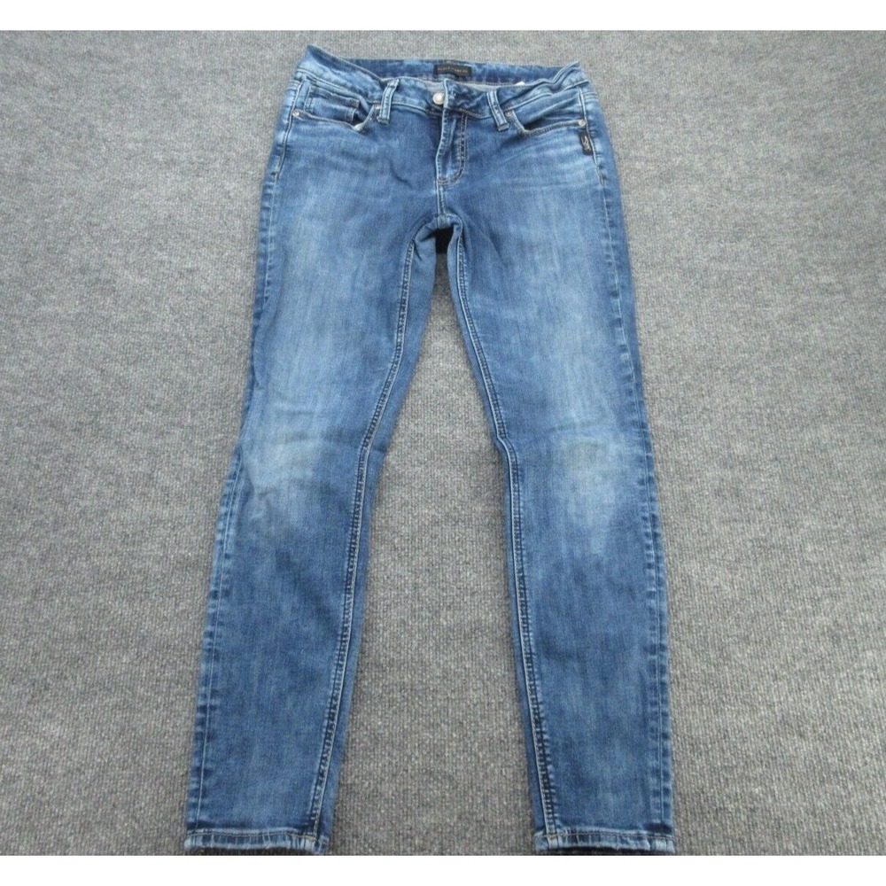 Silver Jeans Co Womens Elyse Skinny Fit Blue Denim Stretch Jeans W28 L29